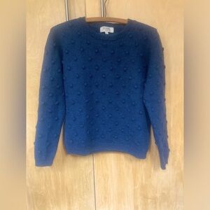 Balzac-Paris merino wool blue “bobble dot” sweater, women’s sz S, in great cond